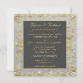 Glam Gold en Silver Wedding Invitation Kaart (Achterkant)