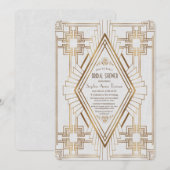 Glam Gold en White Great Gatsby Vrijgezellenfeest Kaart (Voorkant / Achterkant)