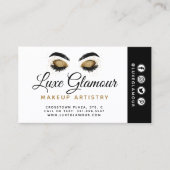 Glam Gold Eye Lashes Brow Beauty Bar Afspraak Visitekaartje (Voorkant)