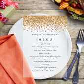Glam Gold Faux Glitter Kerstfeest Menu Acryl Uitnodigingen