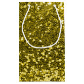 Glam Gold Faux Glitter Print Sparkles Klein Cadeauzakje (Achterkant)