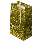 Glam Gold Faux Glitter Print Sparkles Klein Cadeauzakje (Achterkant Gekanteld)