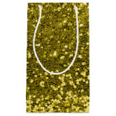 Glam Gold Faux Glitter Print Sparkles Klein Cadeauzakje (Voorkant)