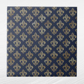 Glam Gold Fleur de Lis Navy Blauw Tegeltje