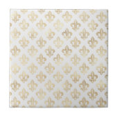 Glam Gold Fleur de Lis White Tegeltje (Voorkant)