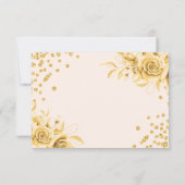 Glam Gold Floral Glitter 30e verjaardag Script Bedankkaart (Achterkant)