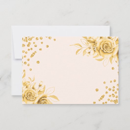 Glam Gold Floral Glitter 30e verjaardag Script Bedankkaart (Achterkant)