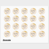Glam Gold Floral Glitter 30e verjaardag Script Ronde Sticker (Vel)