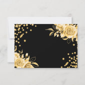 Glam Gold Floral Glitter 30e verjaardag Zwart Bedankkaart (Achterkant)