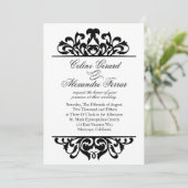 Glam Gold Foil Bloeiende bruiloft | witzwart Kaart (Staand voorkant)
