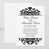 Glam Gold Foil Bloeiende bruiloft | witzwart Kaart (Voorkant / Achterkant)