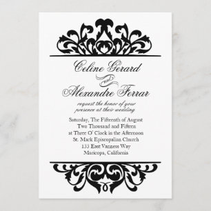 Glam Gold Foil Bloeiende bruiloft   witzwart Kaart
