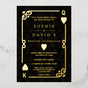 Glam GOLD FOIL Casino Las Vegas Poker Wedding Folie Uitnodiging