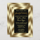 Glam Gold Foil en Black Rehearsal Dinner Invite Kaart (Voorkant / Achterkant)