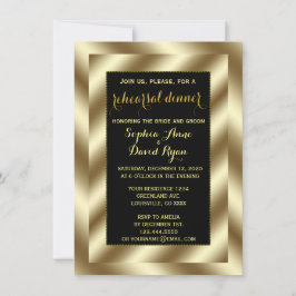 Glam Gold Foil en Black Rehearsal Dinner Invite Kaart