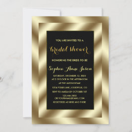 Glam Gold Foil en Black Vrijgezellenfeest Uitnodig Kaart