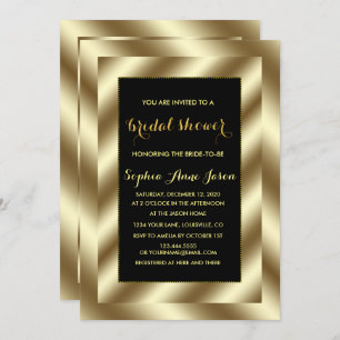 Glam Gold Foil en Black Vrijgezellenfeest Uitnodig Kaart