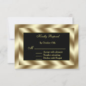 Glam Gold Foil en Black Wedding RSVP (Achterkant)