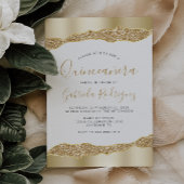 Glam Gold Foil Glitter Quinceañera Kaart