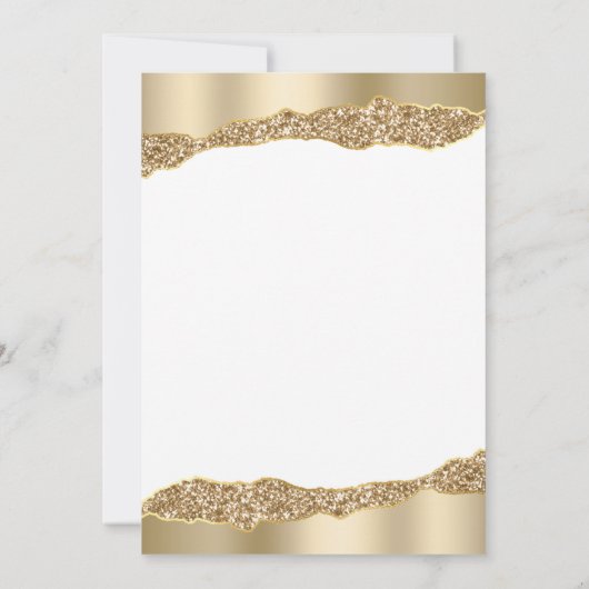 Glam Gold Foil Glitter Quinceañera Kaart (Achterkant)