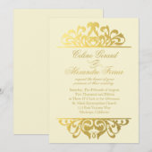 Glam Gold Foil Vlaams bruiloft | ivoorgoud Kaart (Voorkant / Achterkant)