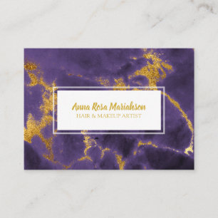 *~* Glam Gold Folie Chic Paarse Marmer Populaire L Visitekaartje