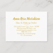 *~* Glam Gold Folie Chic Paarse Marmer Populaire L Visitekaartje (Achterkant)