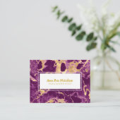 *~* Glam Gold Folie Paarse Marmer Populaire Chic Visitekaartje (Staand voorkant)