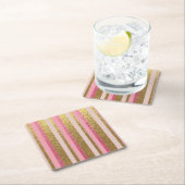 Glam Gold Folie Roze Folie Stripes Onderzetter Set (Insitu)