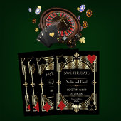 Glam Gold Gatsby Roaring 20s Wedding Save the Date Kaart