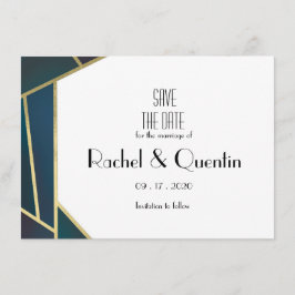 Glam Gold Geometrische Art Deco bruiloft Bewaar de Save The Date