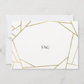Glam Gold Geometrische Art Deco bruiloft Bewaar de Save The Date (Achterkant)