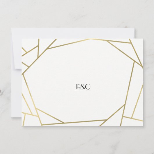Glam Gold Geometrische Art Deco bruiloft Bewaar de Save The Date (Achterkant)