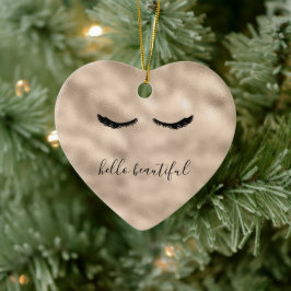 Glam Gold Girly Wimpers Gepersonaliseerde offerte Keramisch Ornament