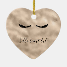 Glam Gold Girly Wimpers Gepersonaliseerde offerte Keramisch Ornament