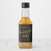Glam Gold Glitter Bachelorette Party Bride Name Likeurfles Etiket (Voorkant)