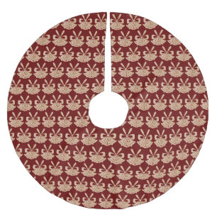 Glam Gold Glitter Bells op Red Kerstmis Kerstboom Rok