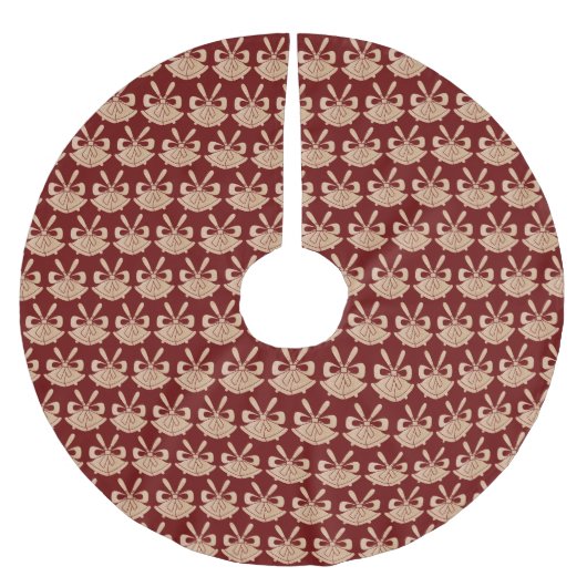 Glam Gold Glitter Bells op Red Kerstmis Kerstboom Rok (Voorkant)