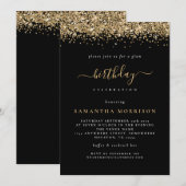 Glam Gold Glitter Black Elke dag Kaart (Voorkant / Achterkant)