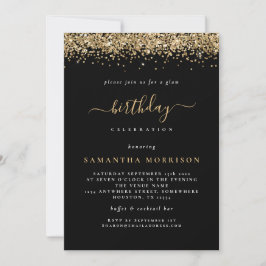 Glam Gold Glitter Black Elke dag Kaart