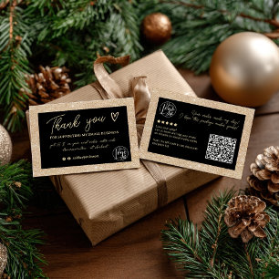 Glam Gold Glitter Black order logo dank u wel qr Visitekaartje