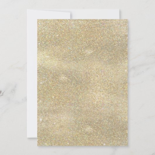 Glam Gold Glitter Blush Floral Evening Reception Kaart (Achterkant)