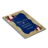 Glam Gold Glitter Blush Floral Wedding Planner Notitieboek (Rechterzijde)