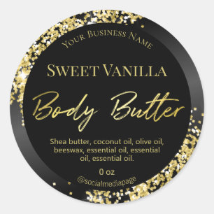 Glam Gold Glitter Body Butter Labels