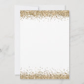 Glam Gold Glitter Borders Verloving Uitnodiging (Achterkant)