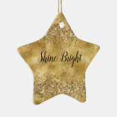 Glam Gold Glitter Confetti Keramisch Ornament (Rechts)