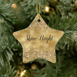 Glam Gold Glitter Confetti Keramisch Ornament