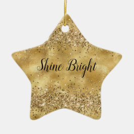 Glam Gold Glitter Confetti Keramisch Ornament