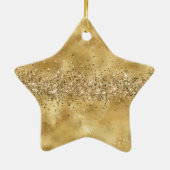 Glam Gold Glitter Confetti Keramisch Ornament (Achterkant)