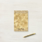 Glam Gold Glitter Confetti Post-it® Notes (Op bureau)